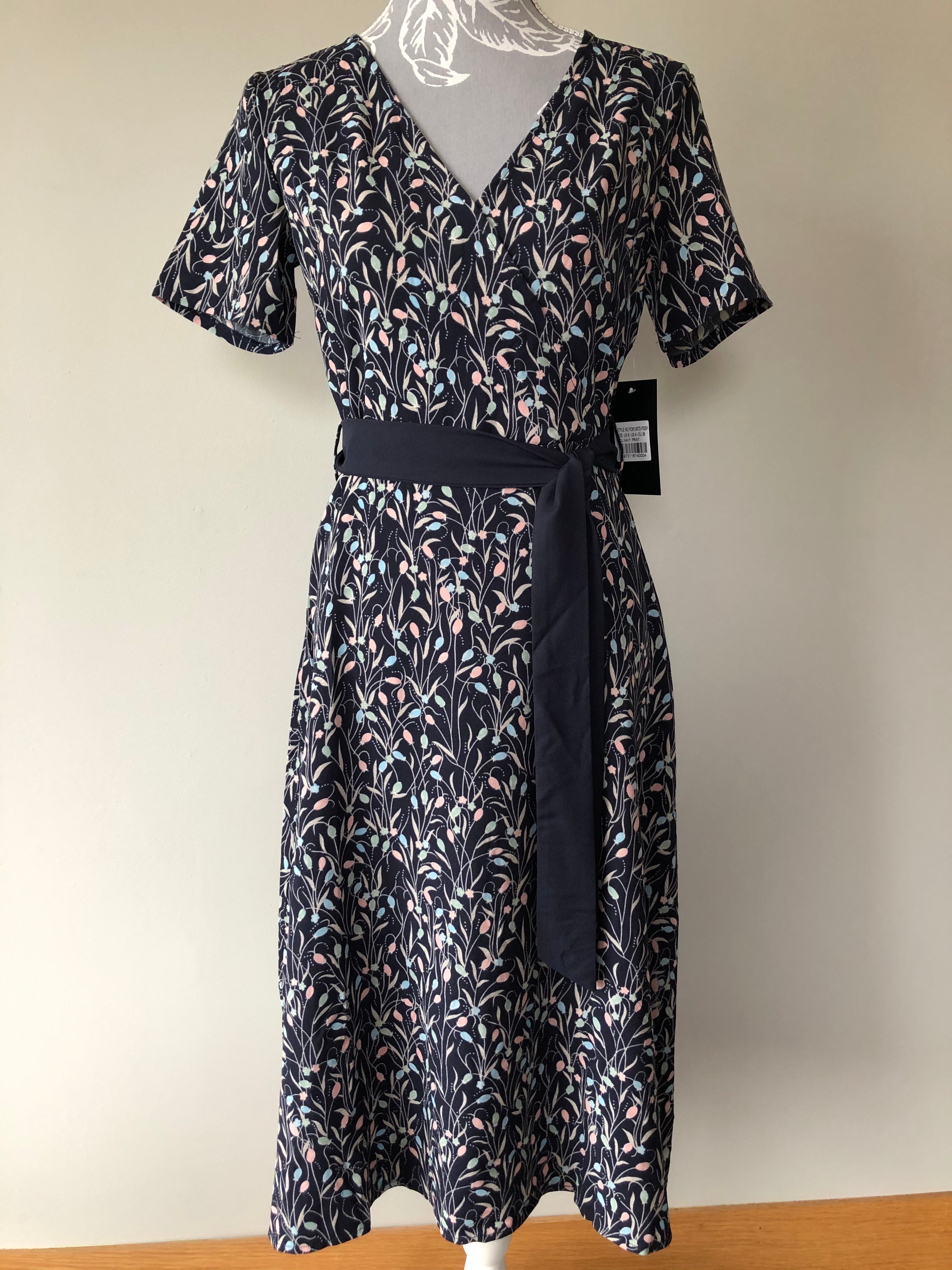 Freya Navy Floral Printed Midi Dress